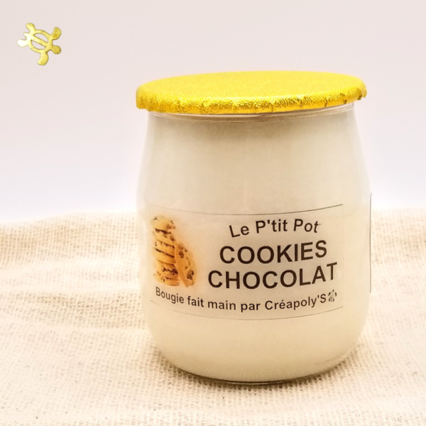 Bougie Le P'tit Pot COOKIES CHOCOLAT par Créapoly'S