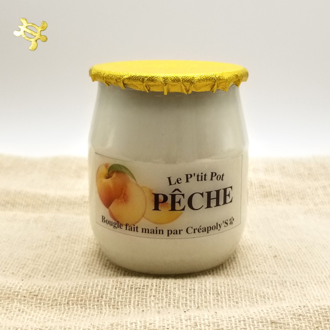 Bougie Le P'tit Pot PÊCHE par Créapoly'S