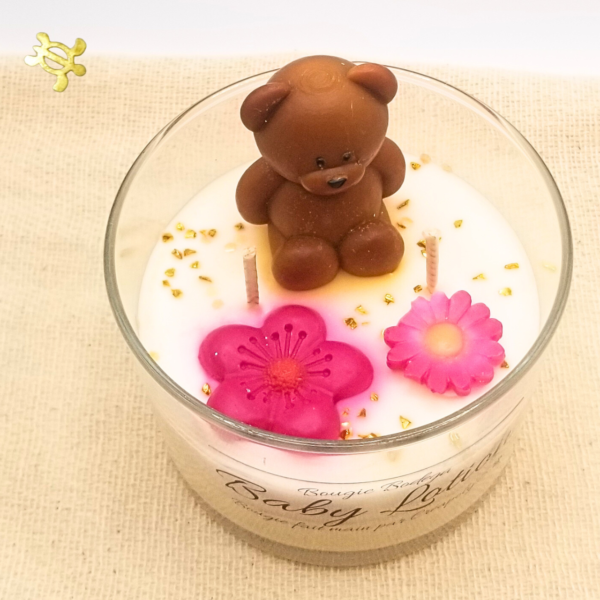 Bougie Verrine BABY LOTION Nounours par Créapoly'S