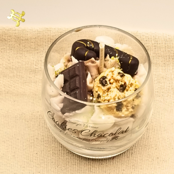 Bougie Verrine COOKIES CHOCOLAT par Créapoly'S