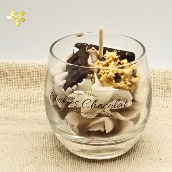 Bougie Verrine COOKIES CHOCOLAT par Créapoly'S