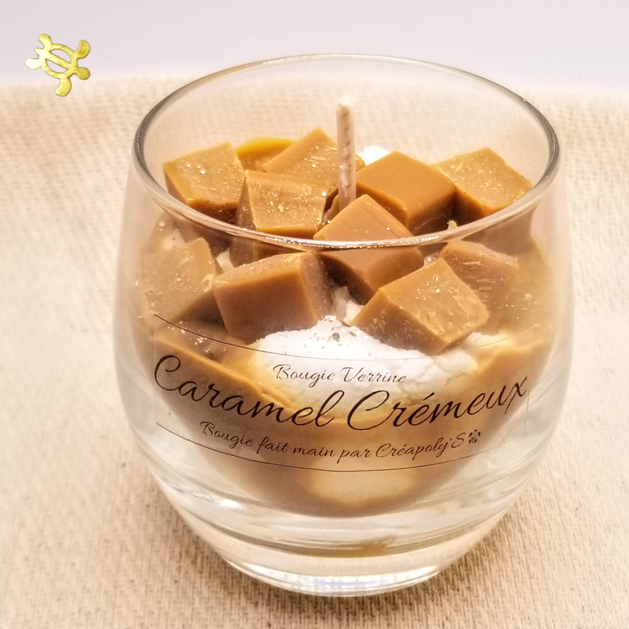 Bougie Bodega CARAMEL CRÉMEUX par Créapoly'S