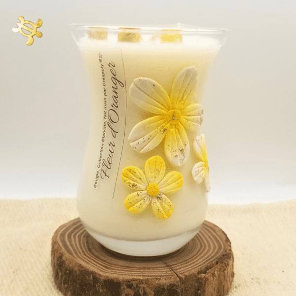 Collection Blanche JADE JAUNE FLEUR D'ORANGER par Créapoly'S